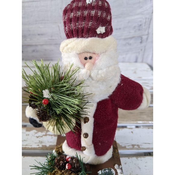 Country Santa Xmas Holly decor home - Picture 2 of 9